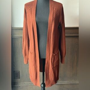 Pink Rose Terracotta Open-Front Cardigan Medium
